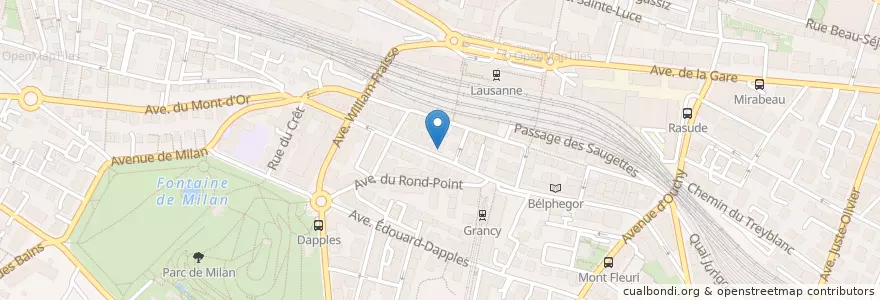 Mapa de ubicacion de Café L'Avenir en Svizzera, Vaud, District De Lausanne, Lausanne.