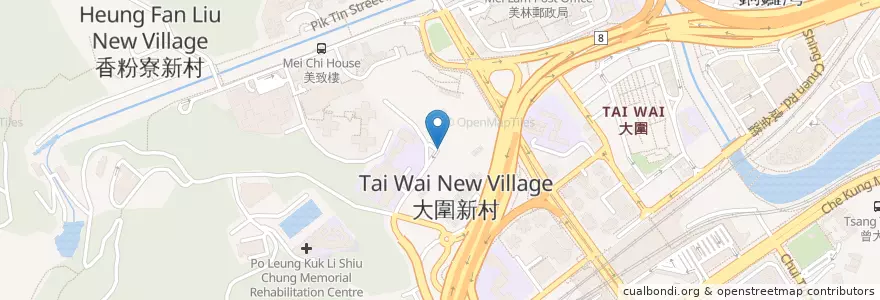 Mapa de ubicacion de 大圍新村亭 en 中国, 广东省, 香港 Hong Kong, 新界 New Territories, 沙田區 Sha Tin District.
