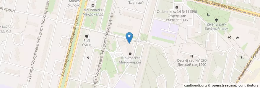 Mapa de ubicacion de Мать и дитя en Rússia, Distrito Federal Central, Москва, Восточный Административный Округ, Район Новогиреево.