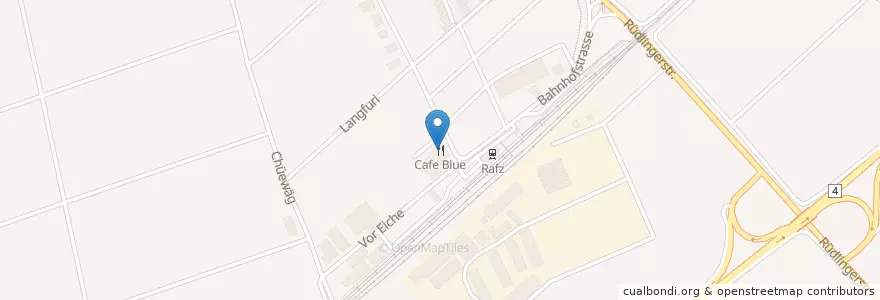 Mapa de ubicacion de Cafe Blue en Switzerland, Zurich, Bezirk Bülach, Rafz.
