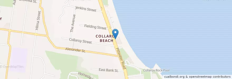 Mapa de ubicacion de Surf Rock Hotel en オーストラリア, ニューサウスウェールズ, Sydney, Northern Beaches Council.