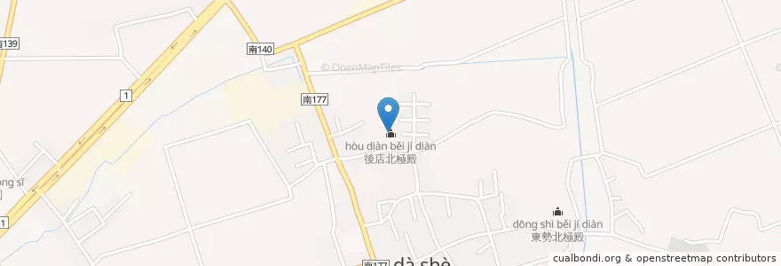 Mapa de ubicacion de 後店北極殿 en 臺灣, 臺南市, 新市區.