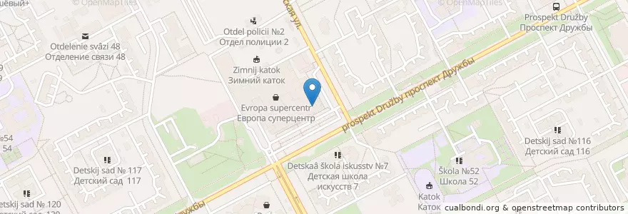 Mapa de ubicacion de Газпромбанк en Russie, District Fédéral Central, Oblast De Koursk, Курский Район, Городской Округ Курск.