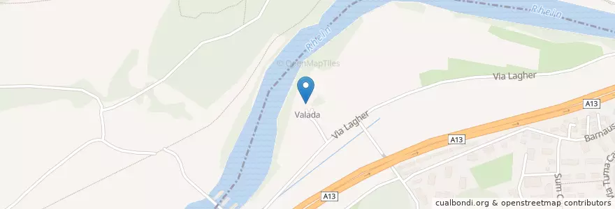 Mapa de ubicacion de Valada en Schweiz, Graubünden, Imboden.