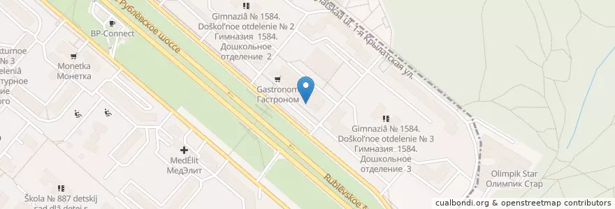 Mapa de ubicacion de Отделение связи №121615 en Russie, District Fédéral Central, Moscou, Западный Административный Округ.