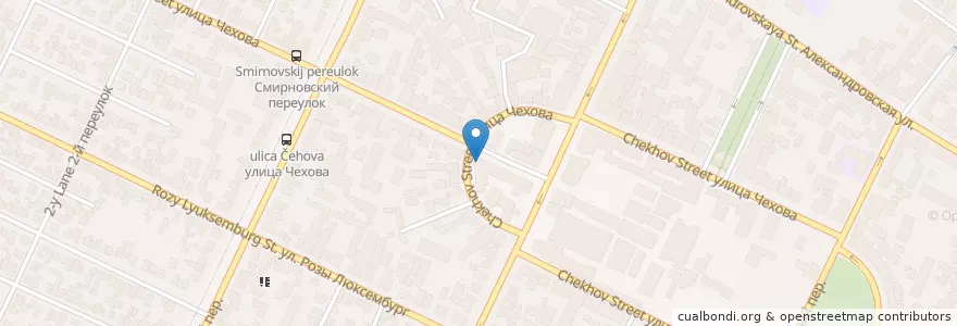 Mapa de ubicacion de Столовая 7 ложек en 俄罗斯/俄羅斯, 南部联邦管区, 罗斯托夫州, Городской Округ Таганрог.