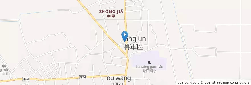 Mapa de ubicacion de 將軍分駐所 en 臺灣, 臺南市, 將軍區.