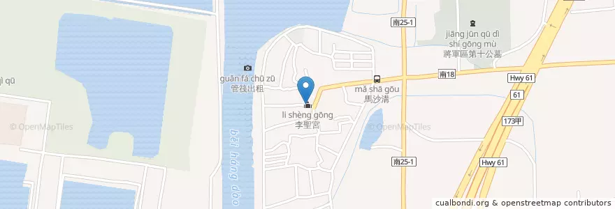 Mapa de ubicacion de 李聖宮 en 타이완, 타이난 시, 장쥔구.