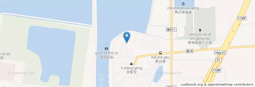 Mapa de ubicacion de 觀音巖 en Taiwán, 臺南市, 將軍區.
