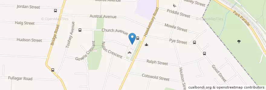Mapa de ubicacion de Raj Mahal Indian Restaurant en オーストラリア, ニューサウスウェールズ, Sydney, Cumberland City Council.