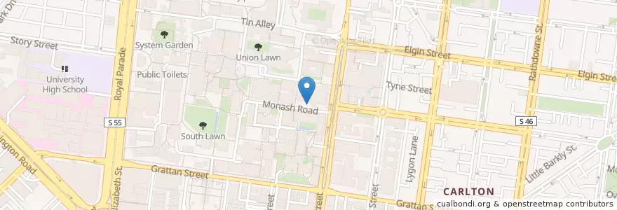 Mapa de ubicacion de Richard Berry Secure Bicycle Hub en Australië, Victoria, City Of Melbourne.