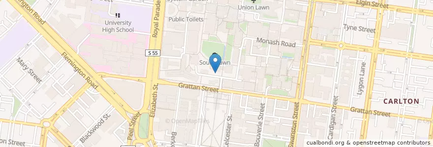 Mapa de ubicacion de John Medley bicycle parking en Australien, Victoria, City Of Melbourne.
