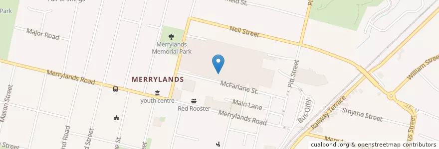 Mapa de ubicacion de Food Hall en Australie, Nouvelle Galles Du Sud, Sydney, Cumberland City Council.