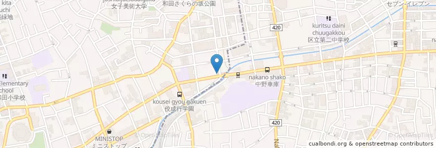 Mapa de ubicacion de とんかつ 伊津美 en Jepun, 東京都, 中野区.