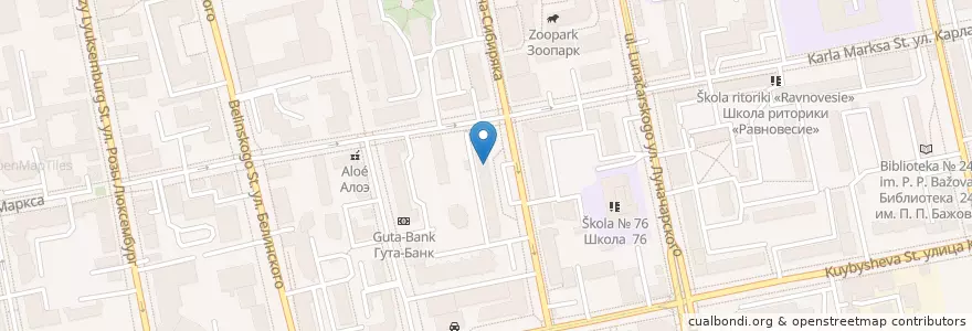 Mapa de ubicacion de Sberbank en Russia, Ural Federal District, Sverdlovsk Oblast, Yekaterinburg Municipality.