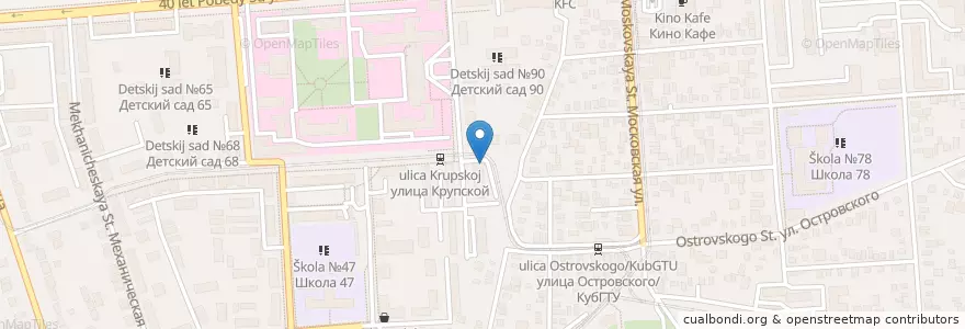 Mapa de ubicacion de Краснодар 350042 en Russia, South Federal District, Krasnodar Krai, Krasnodar Municipality.