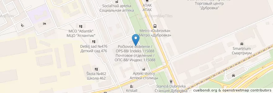 Mapa de ubicacion de Горздрав en Rússia, Distrito Federal Central, Москва, Юго-Восточный Административный Округ, Южнопортовый Район.
