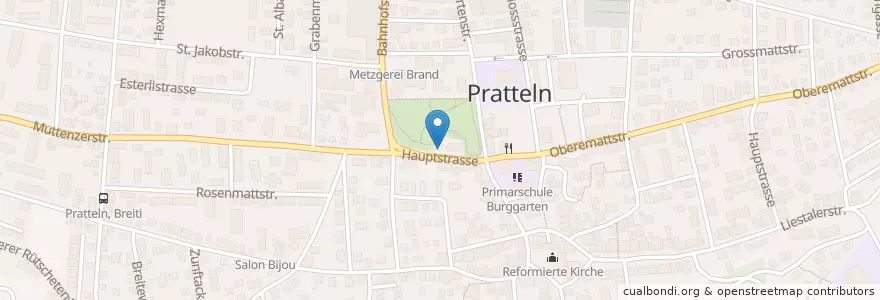 Mapa de ubicacion de Restaurant zum Park en Suiza, Basilea-Campiña, Bezirk Liestal, Pratteln.
