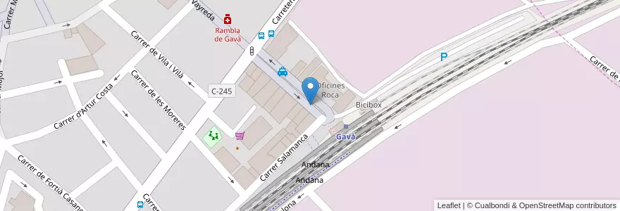 Mapa de ubicacion de 164 Estació RENFE 1 en 스페인, Catalunya, Barcelona, Baix Llobregat, Viladecans.