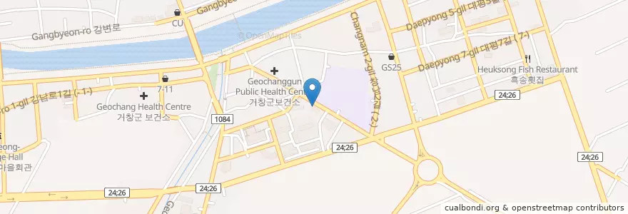 Mapa de ubicacion de Massa Coffee en 대한민국, 경상남도, 거창군.