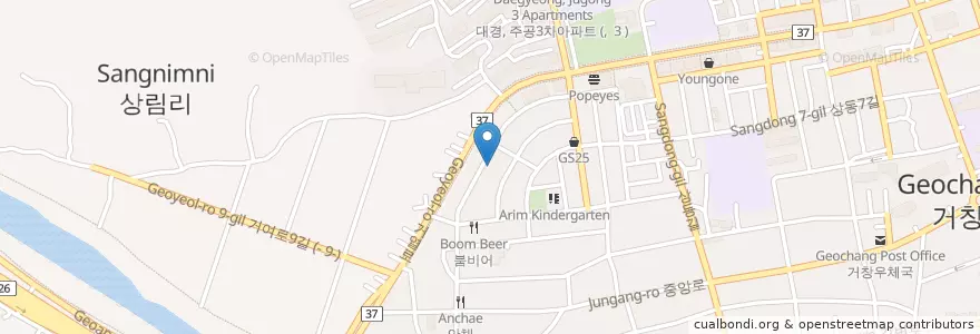 Mapa de ubicacion de 아메리카노 en Zuid-Korea, Gyeongsangnam-Do, 거창군.