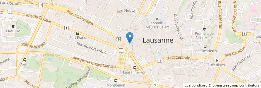 Mapa de ubicacion de La Coccinelle en 瑞士, Vaud, District De Lausanne, Lausanne.