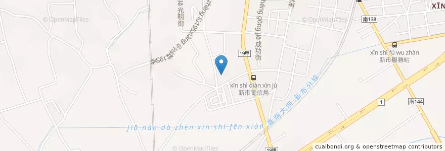 Mapa de ubicacion de 新市簡易庭 en 臺灣, 臺南市, 新市區.