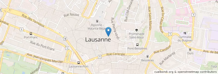 Mapa de ubicacion de Laxmi en スイス, Vaud, District De Lausanne, Lausanne.