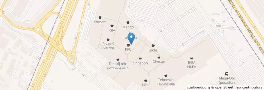 Mapa de ubicacion de Макдоналдс en Russie, District Fédéral Central, Moscou, Новомосковский Административный Округ, Поселение Сосенское.