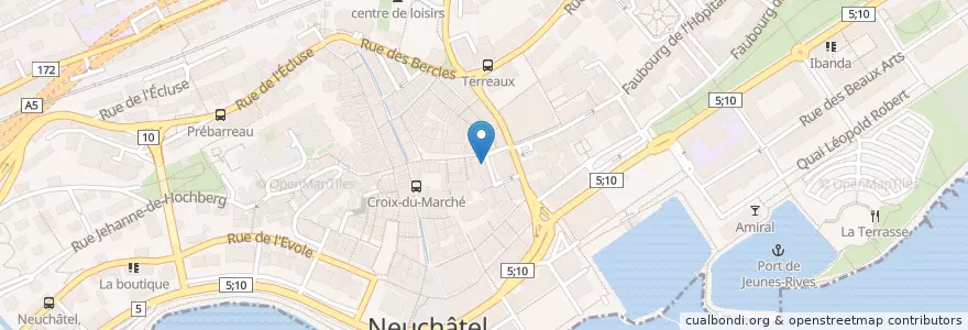 Mapa de ubicacion de Casse-Croute en 스위스, Neuchâtel, Lac De Neuchâtel (Ne), Neuchâtel.