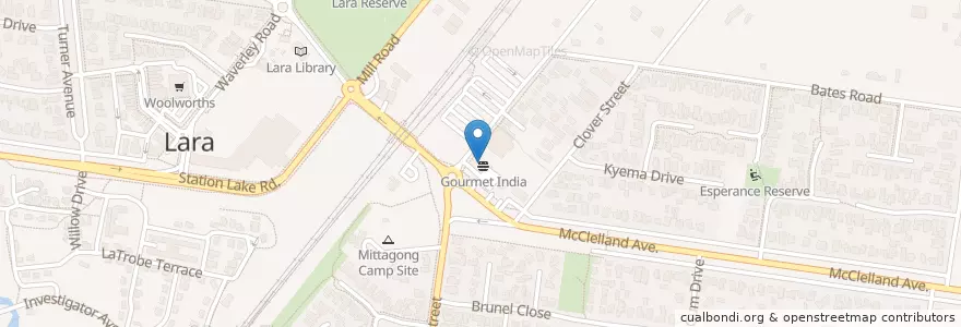 Mapa de ubicacion de Lara Big Bite en Australie, Victoria, City Of Greater Geelong.