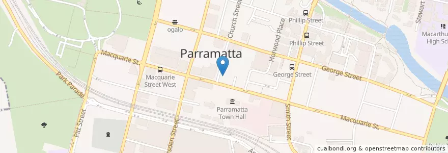 Mapa de ubicacion de Dio Internet Cafe en Australië, Nieuw-Zuid-Wales, Sydney, City Of Parramatta Council.