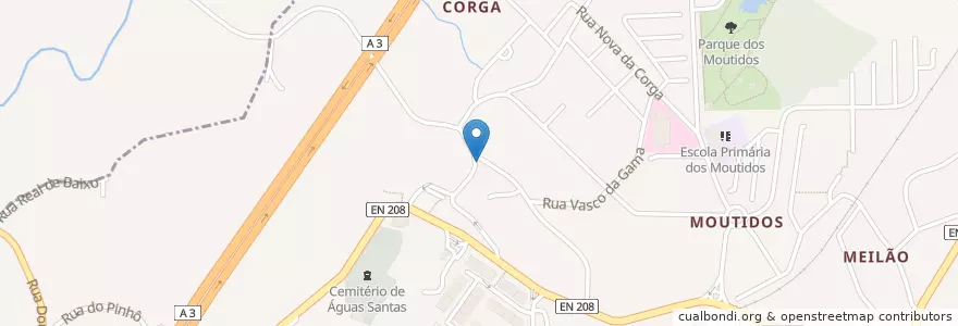 Mapa de ubicacion de Capela do Senhor dos Aflitos en Португалия, Северный, Área Metropolitana Do Porto, Porto, Maia, Águas Santas.