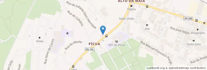 Mapa de ubicacion de CTT Águas Santas en البرتغال, المنطقة الشمالية (البرتغال), Área Metropolitana Do Porto, بورتو, Maia, Águas Santas.