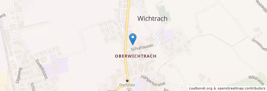Mapa de ubicacion de Poststelle 3114 Wichtrach en Suíça, Berna, Verwaltungsregion Bern-Mittelland, Verwaltungskreis Bern-Mittelland, Wichtrach.