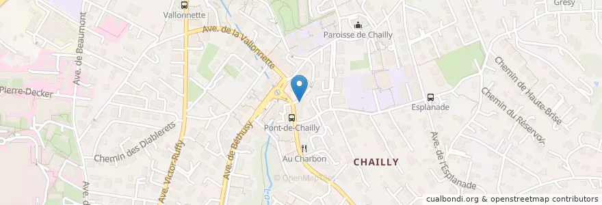 Mapa de ubicacion de Pharmacie de Chailly en Schweiz, Waadt, District De Lausanne, Lausanne.