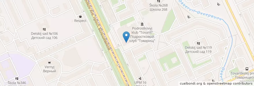 Mapa de ubicacion de Радуга en Rusland, Северо-Западный Федеральный Округ, Oblast Leningrad, Sint-Petersburg, Невский Район, Округ Оккервиль.