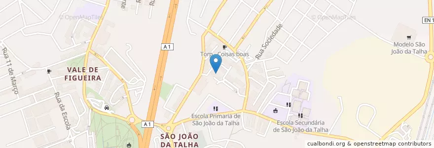 Mapa de ubicacion de Farmácia dos Areeiros en Португалия, Área Metropolitana De Lisboa, Лиссабон, Grande Lisboa, Loures, Santa Iria De Azoia, São João Da Talha E Bobadela.