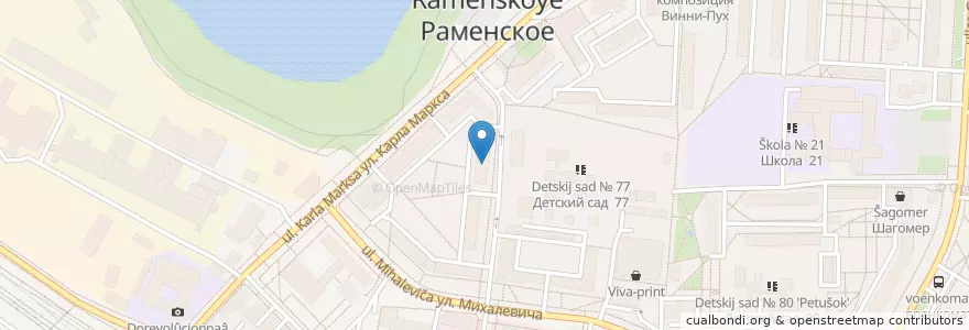 Mapa de ubicacion de Раменская Центральная районная библиотека en Russia, Central Federal District, Moscow Oblast, Ramensky District.