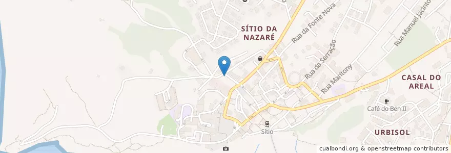 Mapa de ubicacion de Fonte Velha en البرتغال, الوسطى, ليريا, Oeste, Nazaré, Nazaré.
