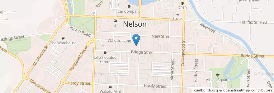 Mapa de ubicacion de Westpac en Nova Zelândia, Nelson.