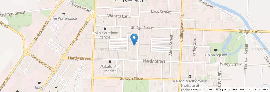 Mapa de ubicacion de BNZ en New Zealand, Nelson.
