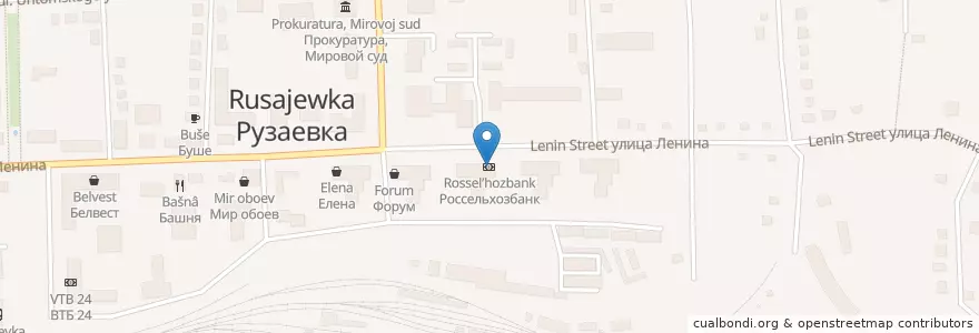 Mapa de ubicacion de Россельхозбанк en Russia, Volga Federal District, Republic Of Mordovia, Ruzayevsky District, Городское Поселение Рузаевка.