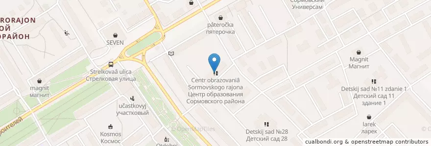 Mapa de ubicacion de Центр образования Сормовского района en Russie, District Fédéral De La Volga, Oblast De Nijni Novgorod, Городской Округ Нижний Новгород.