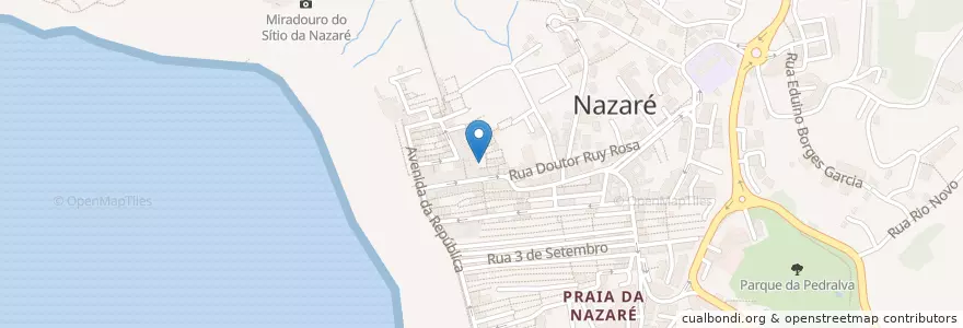 Mapa de ubicacion de Caixa Geral de Depósitos en 포르투갈, Centro, Leiria, Oeste, Nazaré, Nazaré.