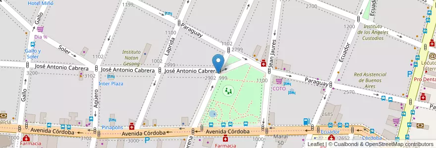 Mapa de ubicacion de 165 - Plaza Monseñor Miguel De Andrea en 아르헨티나, Ciudad Autónoma De Buenos Aires, Comuna 2, 부에노스아이레스.