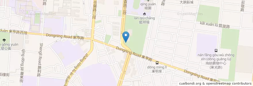 Mapa de ubicacion de 東寧派出所 en 臺灣, 臺南市, 東區.