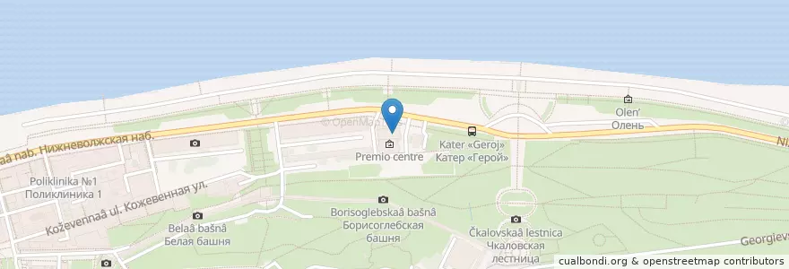 Mapa de ubicacion de Indi club en Rusia, Приволжский Федеральный Округ, Óblast De Nizhni Nóvgorod, Городской Округ Нижний Новгород.