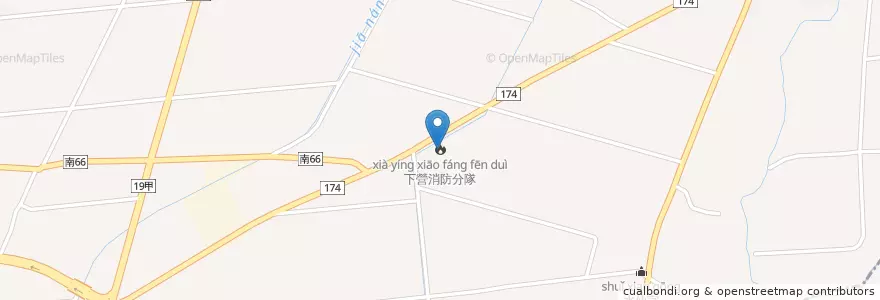 Mapa de ubicacion de 下營消防分隊 en 타이완, 타이난 시, 샤잉구.
