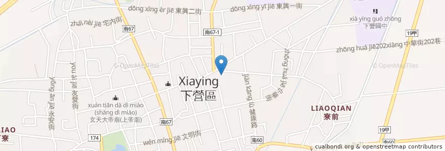 Mapa de ubicacion de 下營郵局 en Taiwán, 臺南市, 下營區.